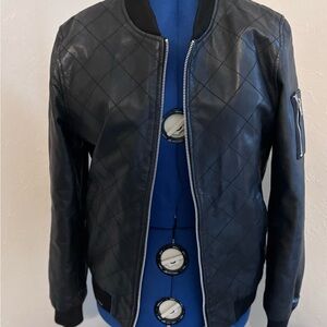 ASOS Black Bomber Jacket with Ribbed Collar
